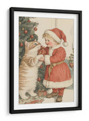 Niño y gato de Navidad - Melloi Art Prints | Cuadro decorativo de Canvas Lab