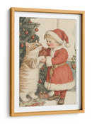 Niño y gato de Navidad - Melloi Art Prints | Cuadro decorativo de Canvas Lab