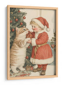 Niño y gato de Navidad - Melloi Art Prints | Cuadro decorativo de Canvas Lab