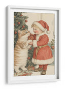Niño y gato de Navidad - Melloi Art Prints | Cuadro decorativo de Canvas Lab
