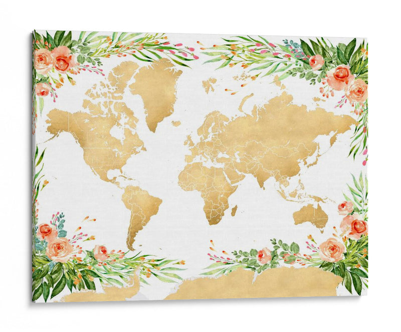 Silueta del mapa mundial Blythe - Rosana Laiz Blursbyai | Cuadro decorativo de Canvas Lab