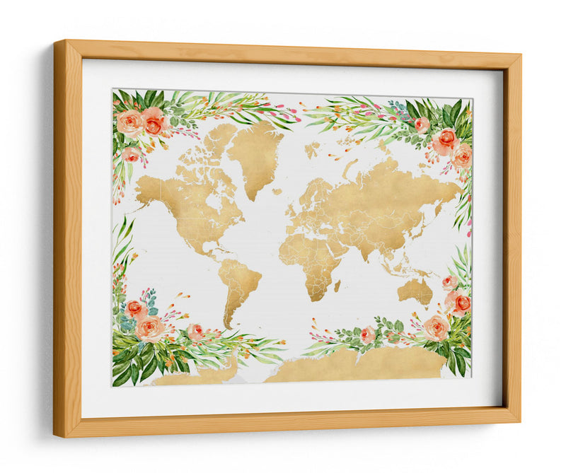 Silueta del mapa mundial Blythe - Rosana Laiz Blursbyai | Cuadro decorativo de Canvas Lab