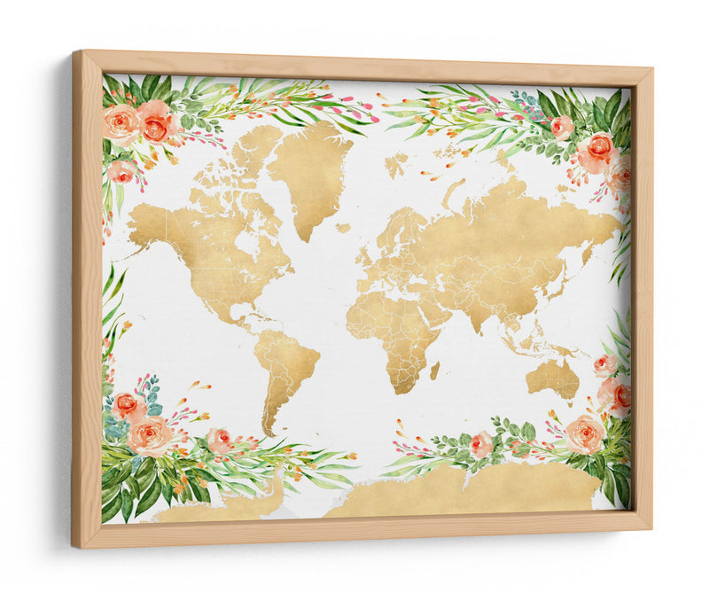 Silueta del mapa mundial Blythe - Rosana Laiz Blursbyai | Cuadro decorativo de Canvas Lab