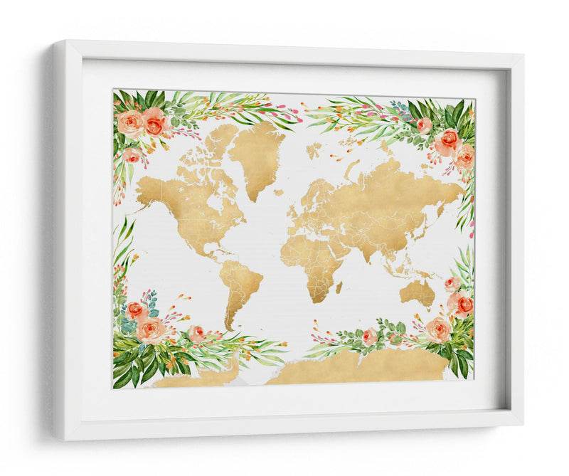 Silueta del mapa mundial Blythe - Rosana Laiz Blursbyai | Cuadro decorativo de Canvas Lab