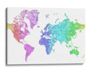 Mapa mundial de acuarela  Jude - Rosana Laiz Blursbyai | Cuadro decorativo de Canvas Lab
