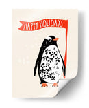 Felices fiestas Pingüino festivo - Annick | Cuadro decorativo de Canvas Lab