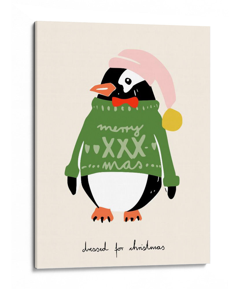 Pingüino Festivo Vestido para Navidad - Annick | Cuadro decorativo de Canvas Lab