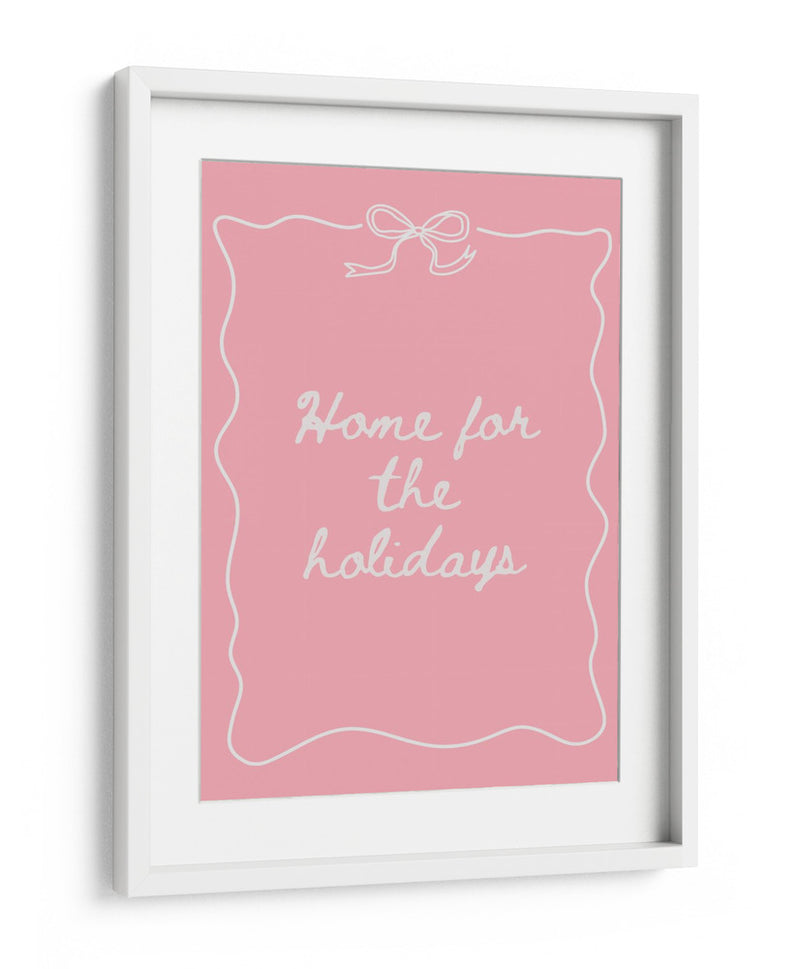 Me voy a casa por las vacaciones - White on Pink - Jolly and Dash | Cuadro decorativo de Canvas Lab