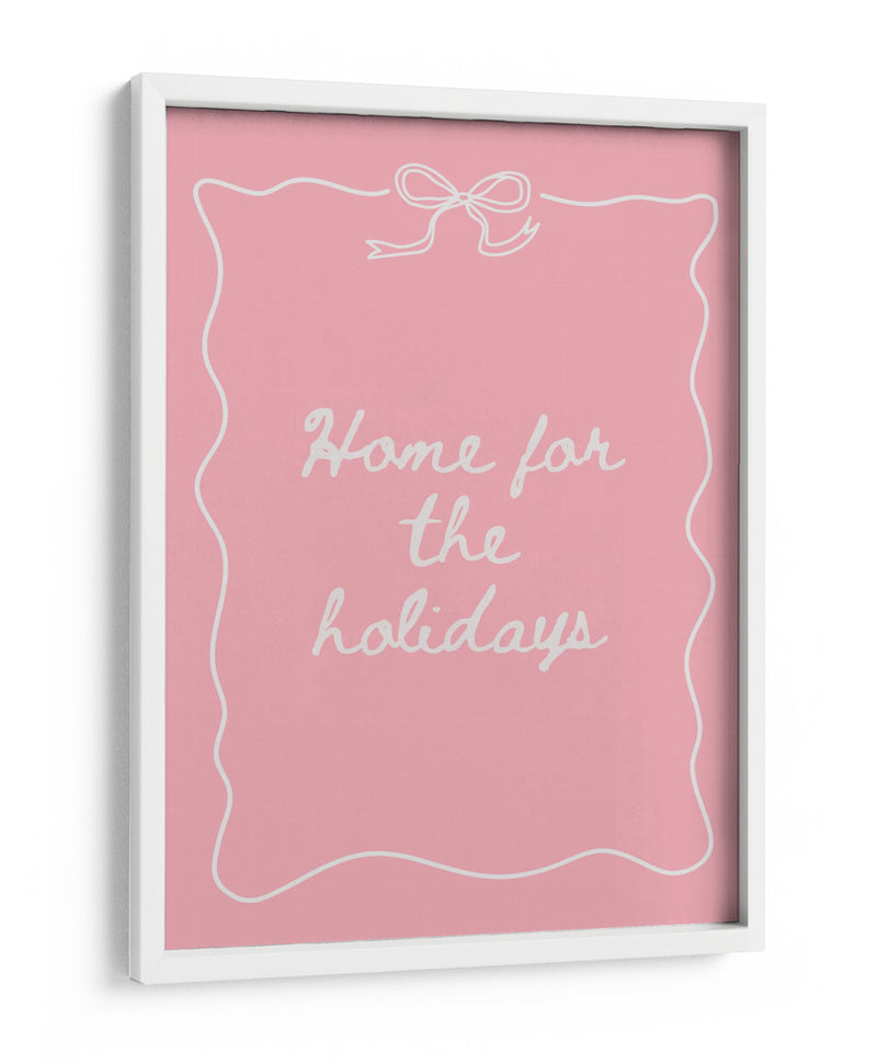 Me voy a casa por las vacaciones - White on Pink - Jolly and Dash | Cuadro decorativo de Canvas Lab