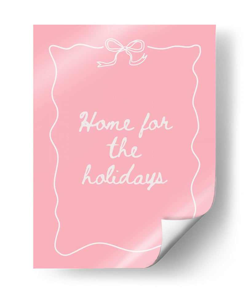 Me voy a casa por las vacaciones - White on Pink - Jolly and Dash | Cuadro decorativo de Canvas Lab
