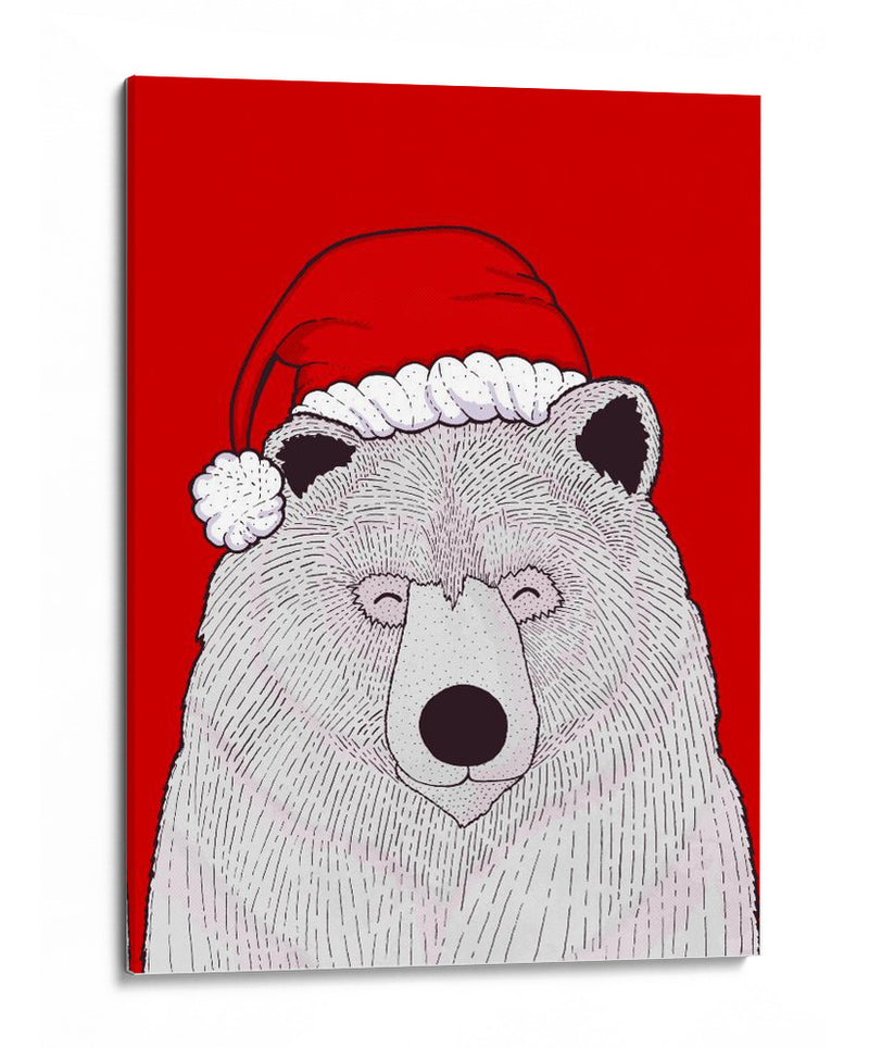 Oso rojo de Santa - Stephen Wade | Cuadro decorativo de Canvas Lab