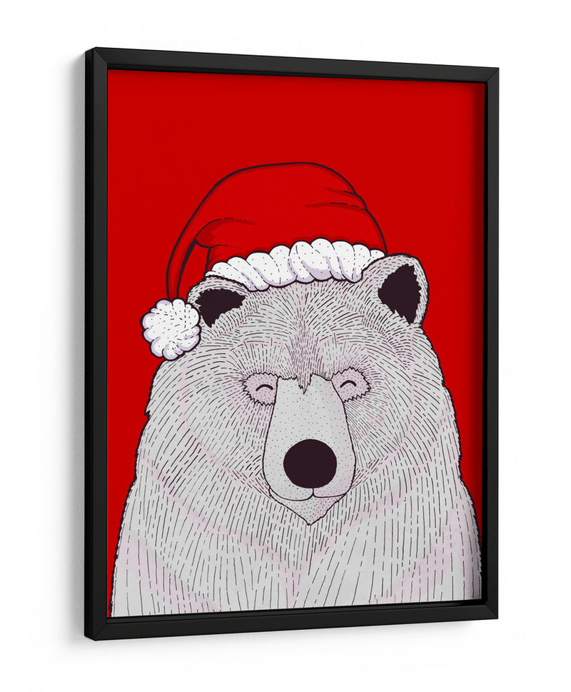 Oso rojo de Santa - Stephen Wade | Cuadro decorativo de Canvas Lab