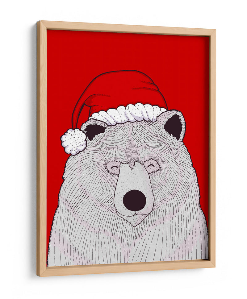 Oso rojo de Santa - Stephen Wade | Cuadro decorativo de Canvas Lab