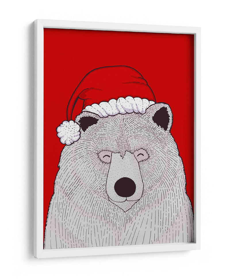 Oso rojo de Santa - Stephen Wade | Cuadro decorativo de Canvas Lab
