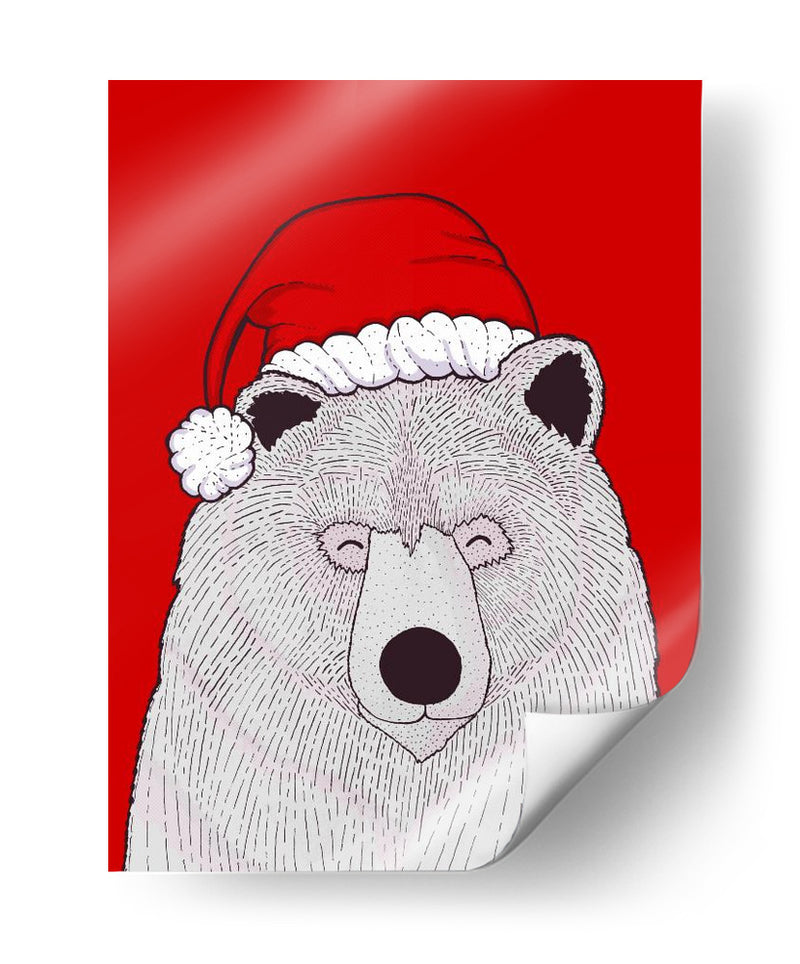 Oso rojo de Santa - Stephen Wade | Cuadro decorativo de Canvas Lab