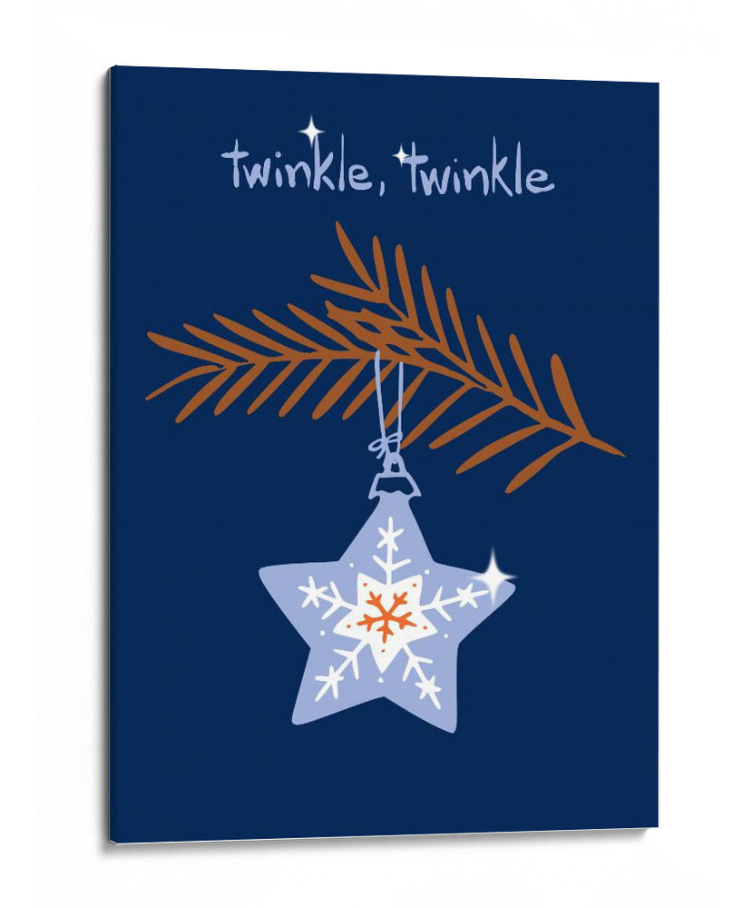 Alegre estrella de Navidad azul centelleante - Annick | Cuadro decorativo de Canvas Lab