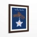 Alegre estrella de Navidad azul centelleante - Annick | Cuadro decorativo de Canvas Lab