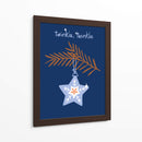 Alegre estrella de Navidad azul centelleante - Annick | Cuadro decorativo de Canvas Lab