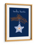 Alegre estrella de Navidad azul centelleante - Annick | Cuadro decorativo de Canvas Lab