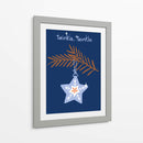 Alegre estrella de Navidad azul centelleante - Annick | Cuadro decorativo de Canvas Lab