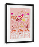 Solo buenas vibraciones ilustración de arte popular escandinavo - Annick | Cuadro decorativo de Canvas Lab