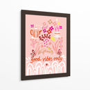 Solo buenas vibraciones ilustración de arte popular escandinavo - Annick | Cuadro decorativo de Canvas Lab