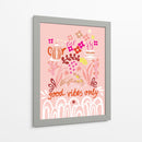 Solo buenas vibraciones ilustración de arte popular escandinavo - Annick | Cuadro decorativo de Canvas Lab