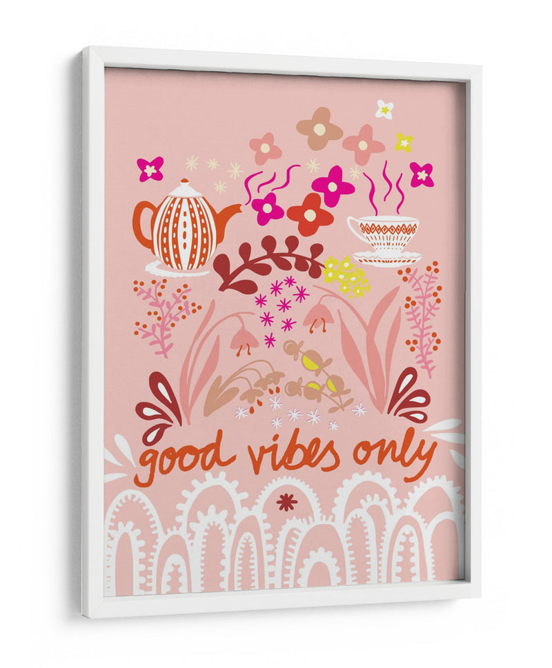 Solo buenas vibraciones ilustración de arte popular escandinavo - Annick | Cuadro decorativo de Canvas Lab