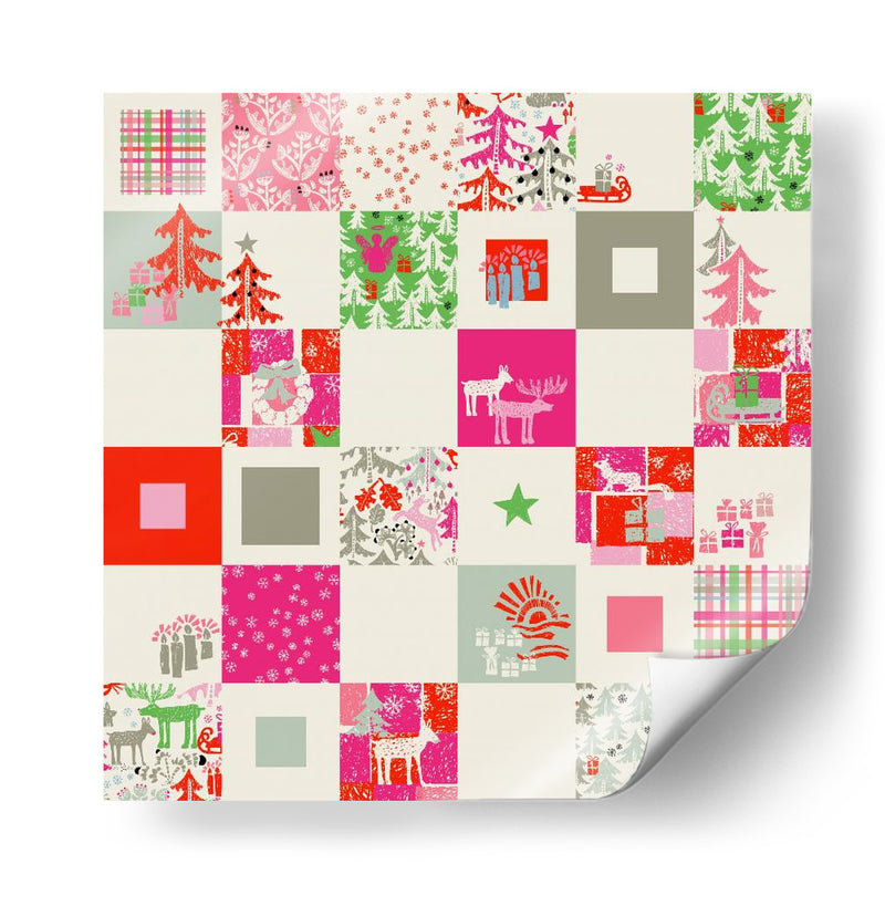 Patrón de retazos de invierno de Navidad - Annick | Cuadro decorativo de Canvas Lab