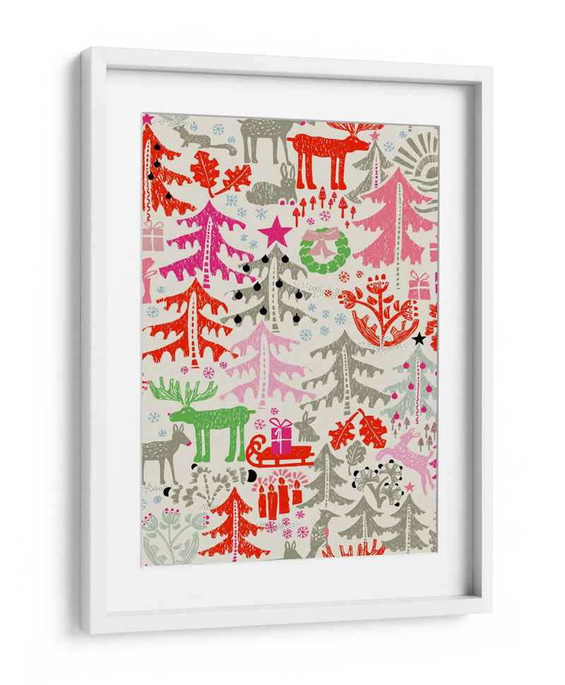 Patrón de bosque invernal de Navidad - Annick | Cuadro decorativo de Canvas Lab