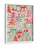 Patrón de bosque invernal de Navidad - Annick | Cuadro decorativo de Canvas Lab