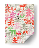 Patrón de bosque invernal de Navidad - Annick | Cuadro decorativo de Canvas Lab