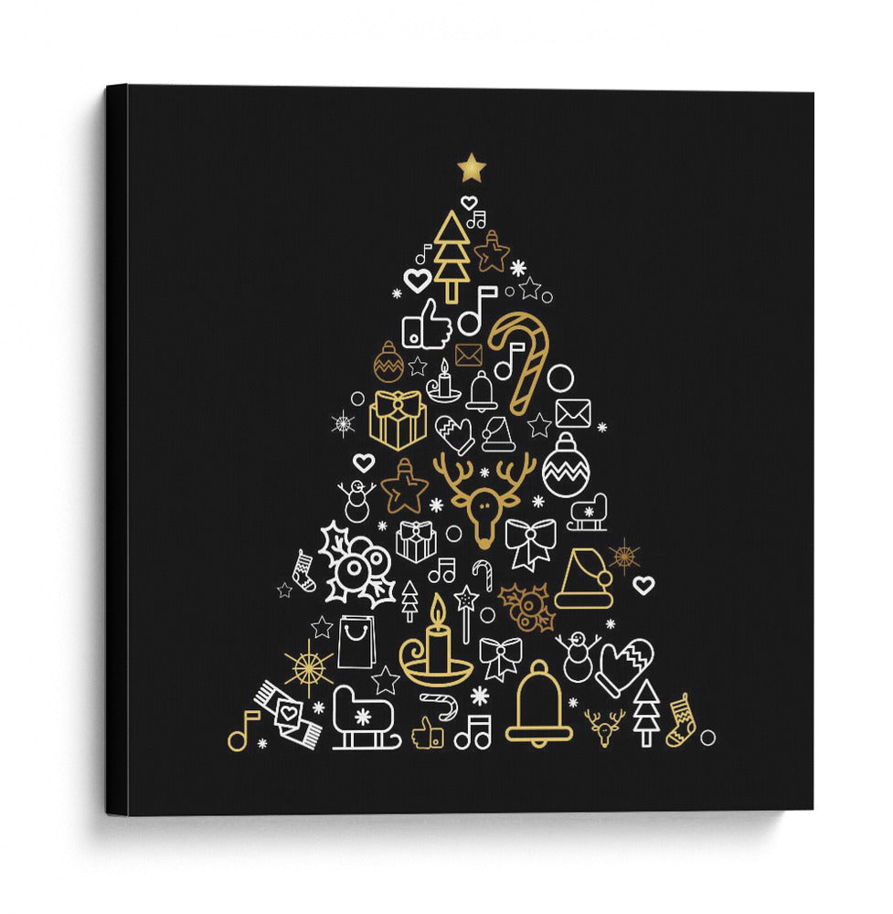 Feliz Navidad Iconos Festivos - Marika Barsrsind | Cuadro decorativo de Canvas Lab