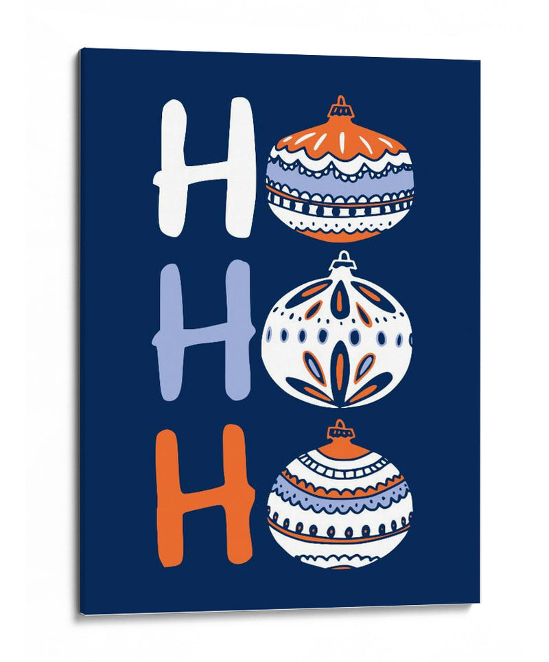 HoHoHo Alegre pequeña ilustración navideña azul - Annick | Cuadro decorativo de Canvas Lab