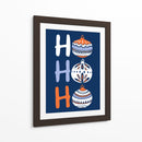 HoHoHo Alegre pequeña ilustración navideña azul - Annick | Cuadro decorativo de Canvas Lab
