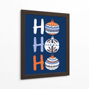 HoHoHo Alegre pequeña ilustración navideña azul - Annick | Cuadro decorativo de Canvas Lab