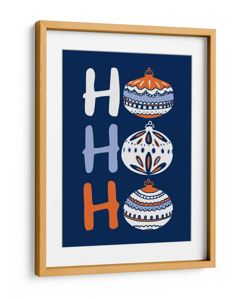 HoHoHo Alegre pequeña ilustración navideña azul - Annick | Cuadro decorativo de Canvas Lab