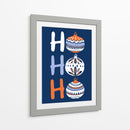 HoHoHo Alegre pequeña ilustración navideña azul - Annick | Cuadro decorativo de Canvas Lab