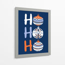 HoHoHo Alegre pequeña ilustración navideña azul - Annick | Cuadro decorativo de Canvas Lab