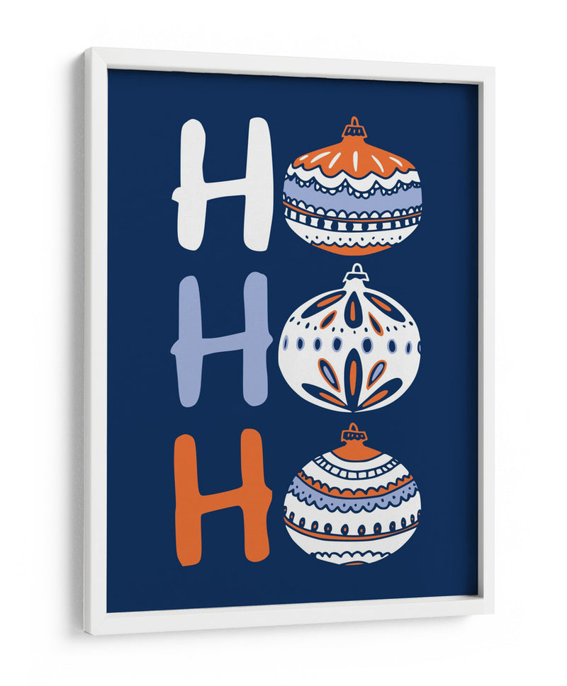 HoHoHo Alegre pequeña ilustración navideña azul - Annick | Cuadro decorativo de Canvas Lab