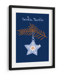 Alegre estrella de Navidad azul centelleante - Annick | Cuadro decorativo de Canvas Lab