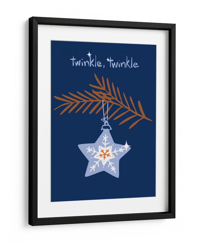 Alegre estrella de Navidad azul centelleante - Annick | Cuadro decorativo de Canvas Lab