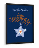 Alegre estrella de Navidad azul centelleante - Annick | Cuadro decorativo de Canvas Lab