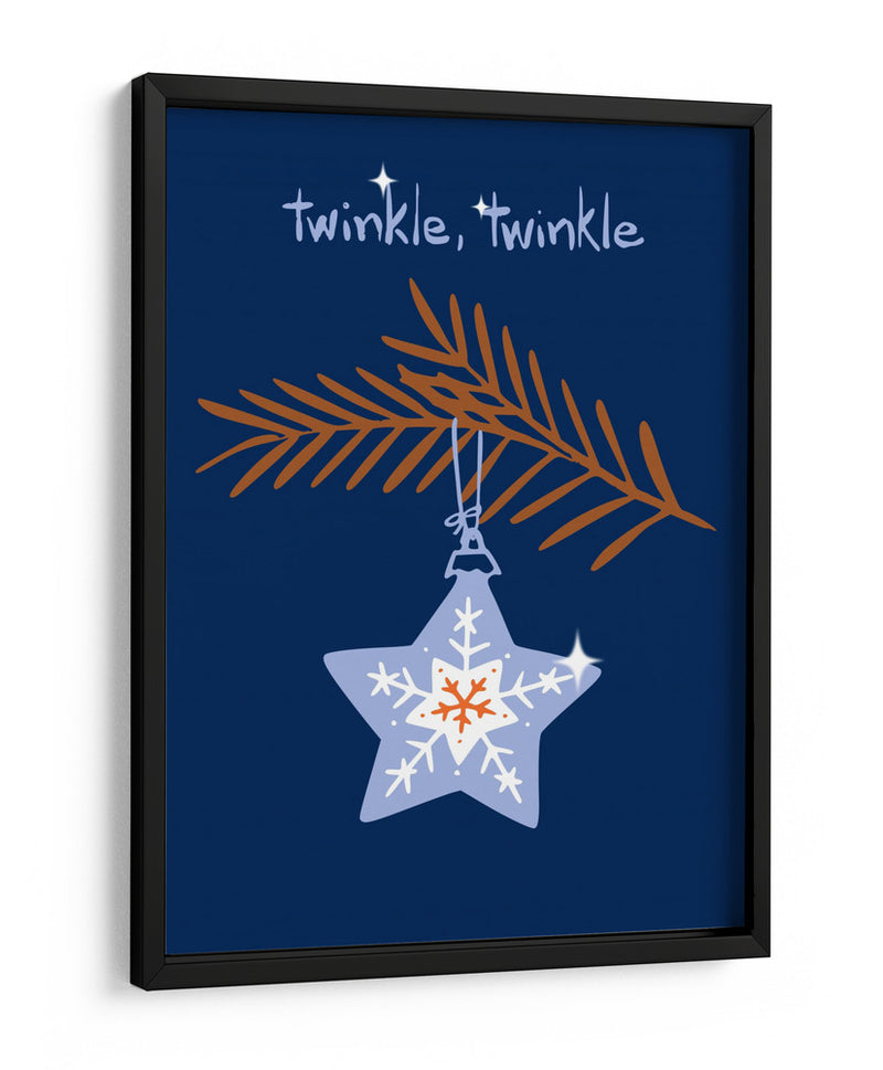 Alegre estrella de Navidad azul centelleante - Annick | Cuadro decorativo de Canvas Lab