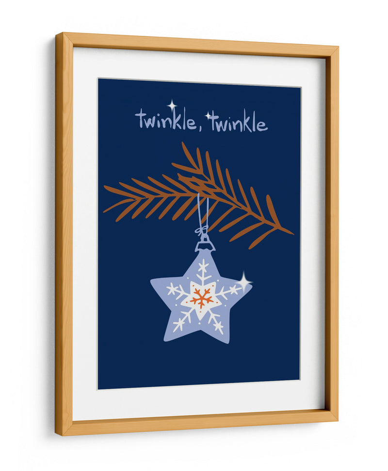 Alegre estrella de Navidad azul centelleante - Annick | Cuadro decorativo de Canvas Lab