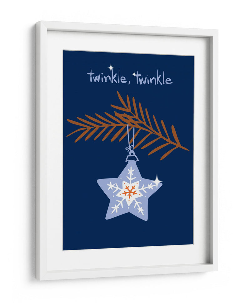 Alegre estrella de Navidad azul centelleante - Annick | Cuadro decorativo de Canvas Lab