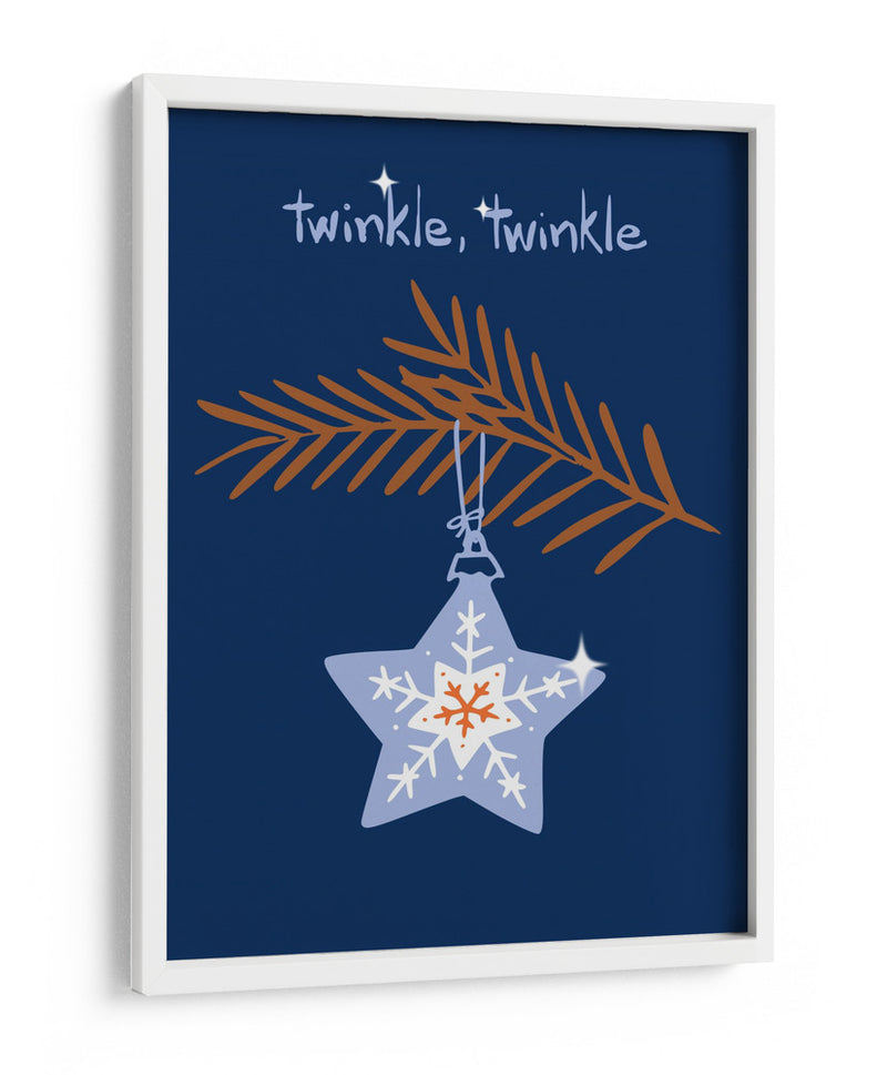 Alegre estrella de Navidad azul centelleante - Annick | Cuadro decorativo de Canvas Lab