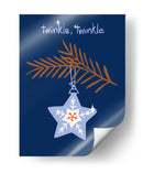 Alegre estrella de Navidad azul centelleante - Annick | Cuadro decorativo de Canvas Lab