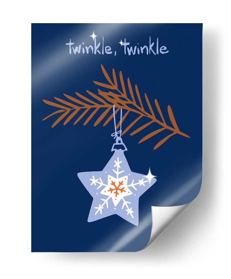 Alegre estrella de Navidad azul centelleante - Annick | Cuadro decorativo de Canvas Lab
