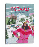 Póster de viaje Mujer en Gstaad, Suiza - Caroline Bonne Muller | Cuadro decorativo de Canvas Lab